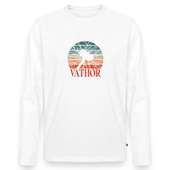 CHEMISE VATHOR PAPA POUR LA FÊTE DES PÈRES - T-shirt manches longues Premium bio Homme - blanc - Devant - Nico (187cm)