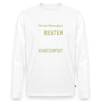 Sportschütze Sportschießen Königskompanie - Männer Premium Bio Langarmshirt - Weiß - Vorne - Nico (187cm)