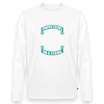 Bauchredner und Marionetten - Männer Premium Bio Langarmshirt - Weiß - Vorne - Nico (187cm)