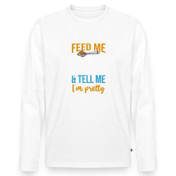 Nourrissez-moi du beurre de cacahuète Dites-moi joli Erdnussbutter - T-shirt manches longues Premium bio Homme - blanc - Devant - Nico (187cm)
