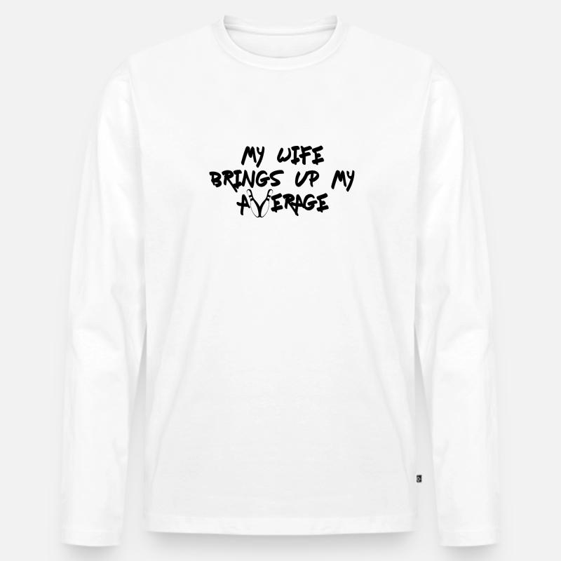 Durchschnittspins - Männer Premium Bio Langarmshirt - Weiß