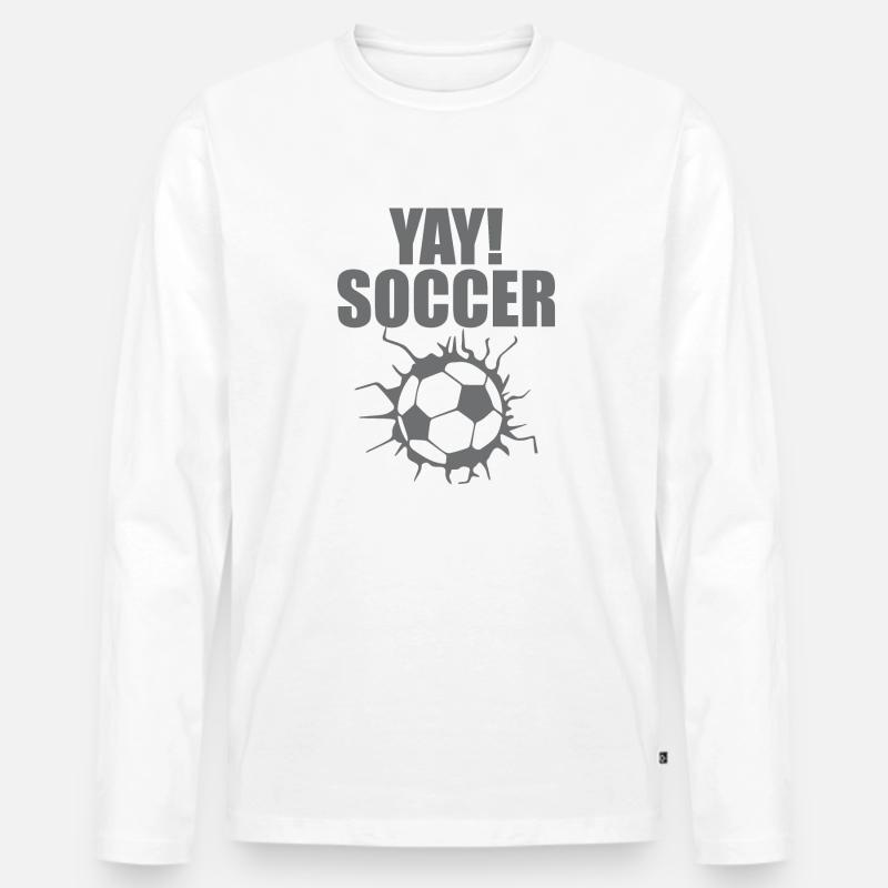 Fußball-Pause - Männer Premium Bio Langarmshirt - Weiß
