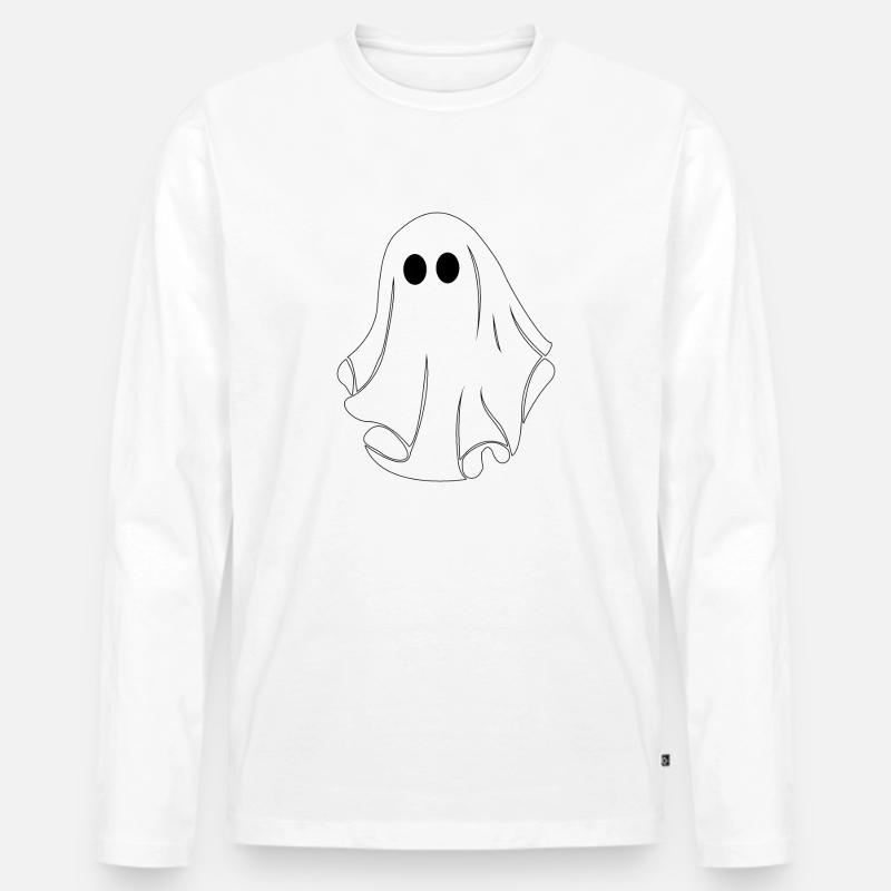 GHOST BOO... - Männer Premium Bio Langarmshirt - Weiß