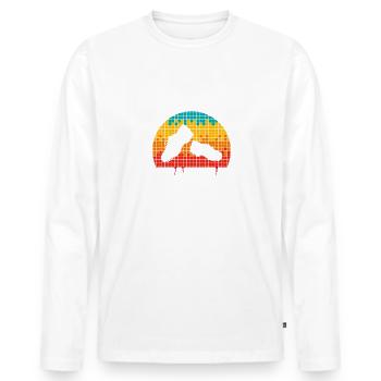 Comme un professeur ordinaire mais plus fort - Claquettes - T-shirt manches longues Premium bio Homme - blanc - Devant - Nico (187cm)