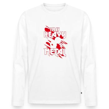 I Play Heavy Metal, Sousaphone player - Men's Premium Organic Long Sleeve Shirt - white - Front - Nico (187cm)