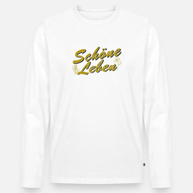 SCHÖNE LEBEN - Männer Premium Bio Langarmshirt - Weiß