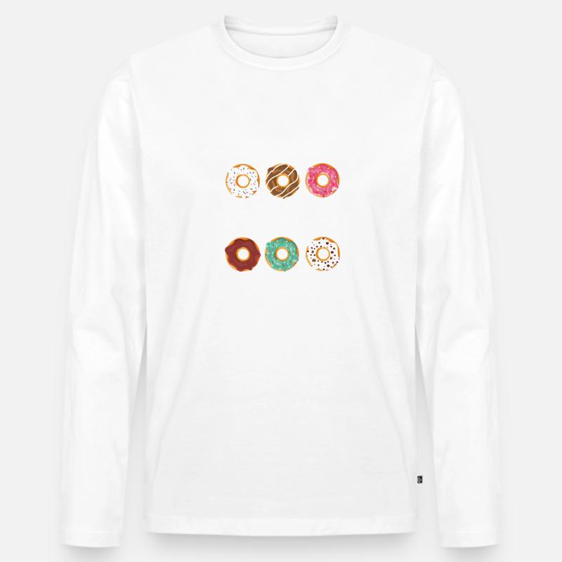 Certified Donut Tester - Lustiger Donut - Männer Premium Bio Langarmshirt - Weiß