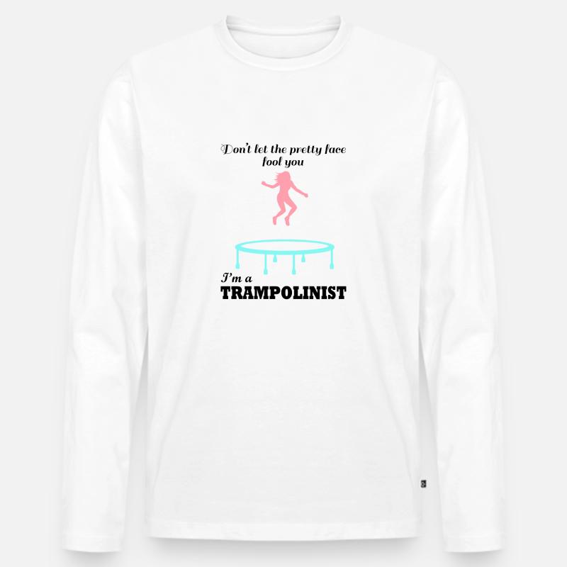 Trampolin, Hobbysport, Springen, - Männer Premium Bio Langarmshirt - Weiß