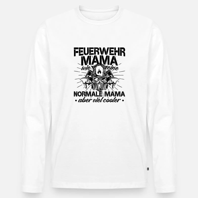 Feuerwehrfrau - Männer Premium Bio Langarmshirt - Weiß