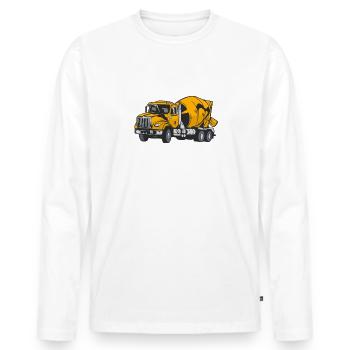 Pavés en béton Ne sous-estimez jamais le béton - T-shirt manches longues Premium bio Homme - blanc - Devant - Nico (187cm)