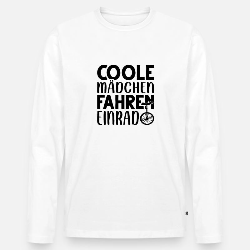 Einrad - Männer Premium Bio Langarmshirt - Weiß