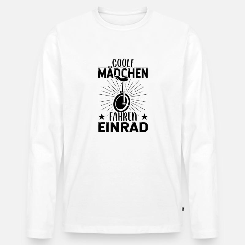 Einrad - Männer Premium Bio Langarmshirt - Weiß