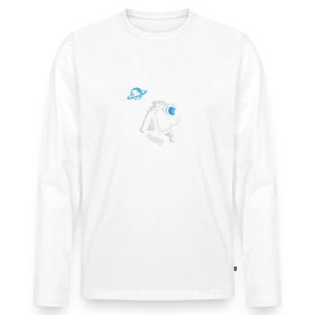 S’il vous plaît, ne me laissez pas bousiller astronaute dans l’espace - T-shirt manches longues Premium bio Homme - blanc - Devant - Nico (187cm)