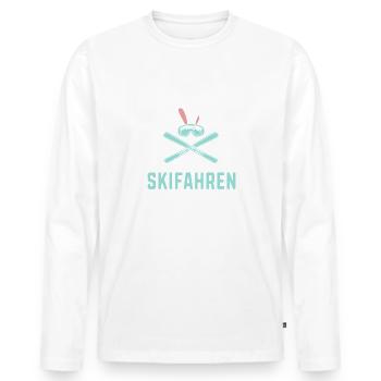 Skifahren Skifahren ist öfter Skiurlaub Skifahrer - Männer Premium Bio Langarmshirt - Weiß - Vorne - Nico (187cm)