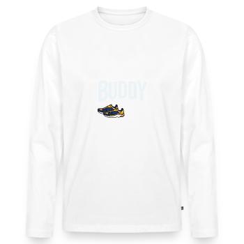 Nouveau copain de course à venir bientôt bébé grossesse - T-shirt manches longues Premium bio Homme - blanc - Devant - Nico (187cm)