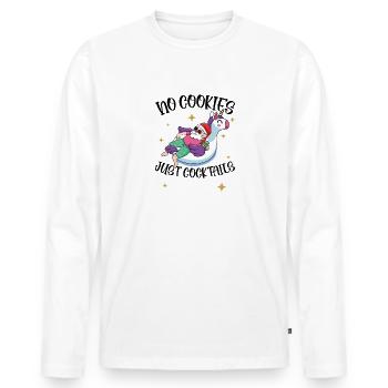 No Cookies Cocktails, Weinachten Juli Cocktails - Männer Premium Bio Langarmshirt - Weiß - Vorne - Nico (187cm)
