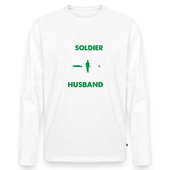 He Is Not Just A Soldier He Is My Husband Soldat - Men's Premium Organic Long Sleeve Shirt - white - Front - Nico (187cm)