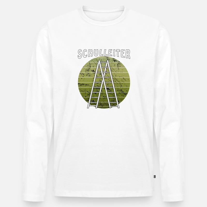 SCHULLEITER - Männer Premium Bio Langarmshirt - Weiß