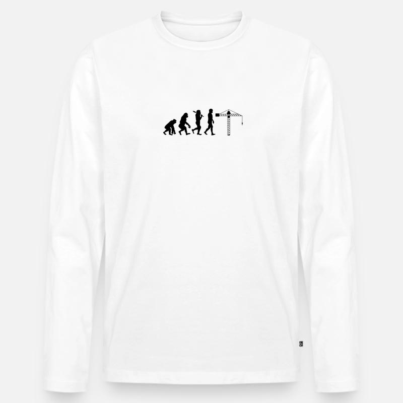 Crane operator Evolution - Men's Premium Organic Long Sleeve Shirt - white