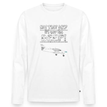 MOTORFLIEGER PAS SI PROFOND - T-shirt manches longues Premium bio Homme - blanc - Devant - Nico (187cm)