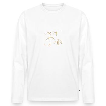 I Survived A Night In The Wilderness, Camping Tent - Men's Premium Organic Long Sleeve Shirt - white - Front - Nico (187cm)