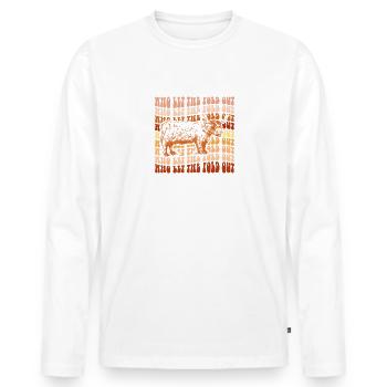 Qui a laissé le dépliant, scottish highland cattle - T-shirt manches longues Premium bio Homme - blanc - Devant - Nico (187cm)