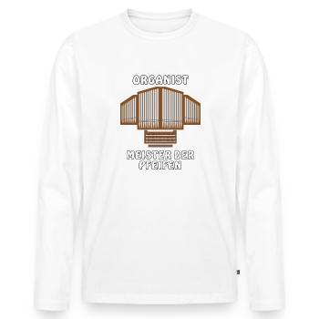 ORGANIST MEISTER DER PFEIFEN - Männer Premium Bio Langarmshirt - Weiß - Vorne - Nico (187cm)