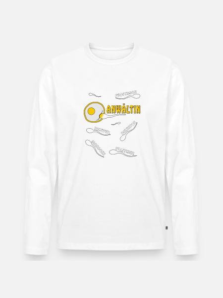 ANWÄLTIN - Männer Premium Bio Langarmshirt - Weiß