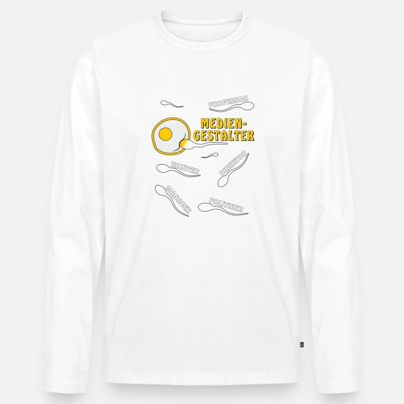 MEDIENGESTALTER - Männer Premium Bio Langarmshirt - Weiß