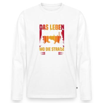 Downhill Cooles Mountainbike MTB Geschenk - Männer Premium Bio Langarmshirt - Weiß - Vorne - Nico (187cm)