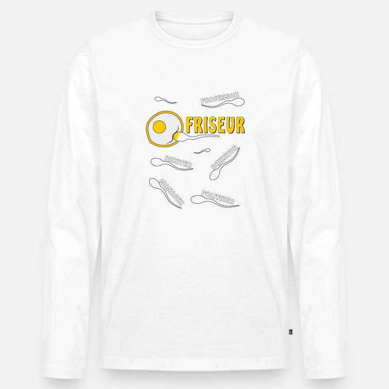 FRISEUR - Männer Premium Bio Langarmshirt - Weiß