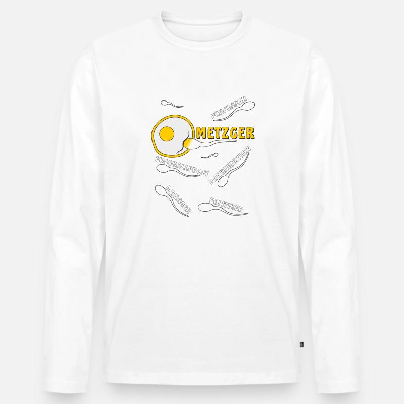 METZGER - Männer Premium Bio Langarmshirt - Weiß