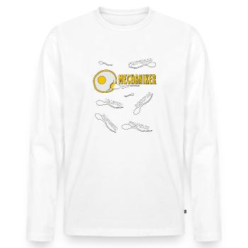 MECHANIC - Men's Premium Organic Long Sleeve Shirt - white - Front - Nico (187cm)