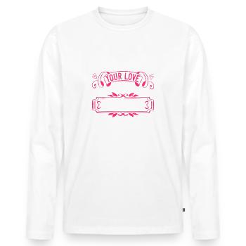 Wähle deine Liebe, Liebe deine Wahl - Männer Premium Bio Langarmshirt - Weiß - Vorne - Nico (187cm)