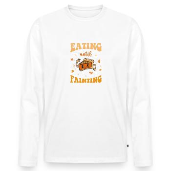 Eating Until Fainting, Fun Thanksgiving Family - Men's Premium Organic Long Sleeve Shirt - white - Front - Nico (187cm)