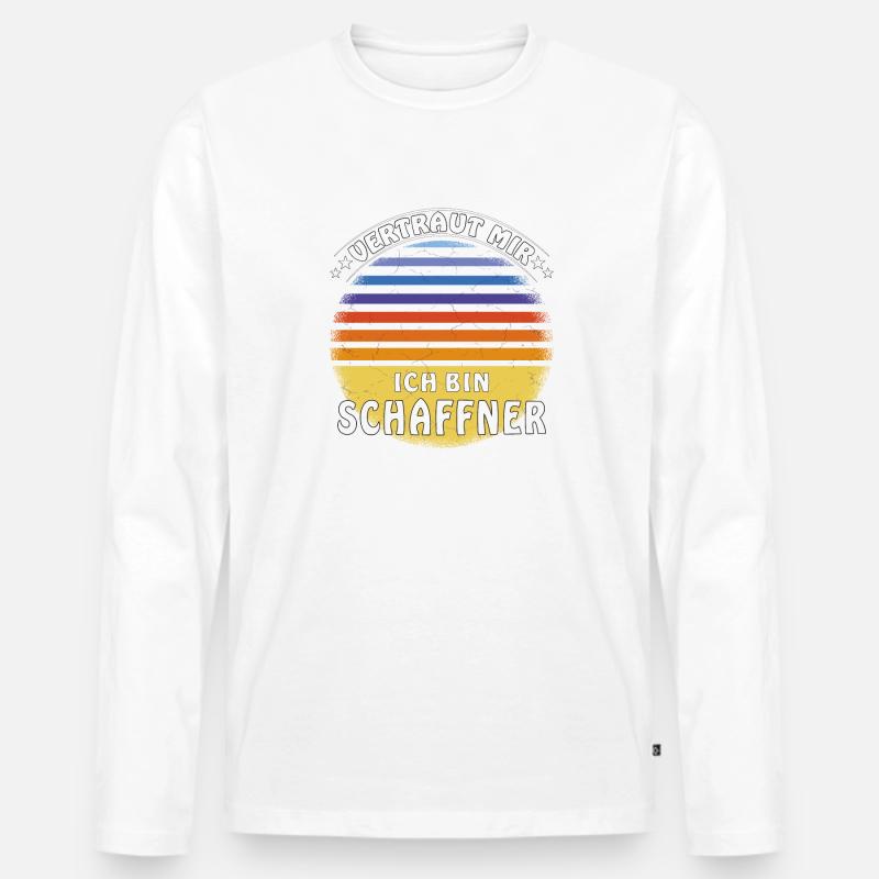 VERTRAUT MIR ICH BIN SCHAFFNER - Männer Premium Bio Langarmshirt - Weiß