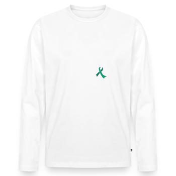 Escouade de soutien, Emerald Loop Cancer du foie - T-shirt manches longues Premium bio Homme - blanc - Devant - Nico (187cm)