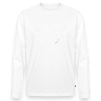 Escouade de soutien, White Loop Lung Cancer - T-shirt manches longues Premium bio Homme - blanc - Devant - Nico (187cm)