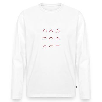 Types d’arches, Ingénieur architecte - T-shirt manches longues Premium bio Homme - blanc - Devant - Nico (187cm)