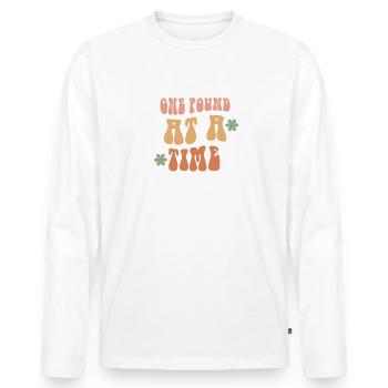 One Pound At A Time - Bariatric Surgery - Men's Premium Organic Long Sleeve Shirt - white - Front - Nico (187cm)