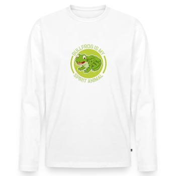 Bullfrog is my spirit animal, cute frog - Men's Premium Organic Long Sleeve Shirt - white - Front - Nico (187cm)