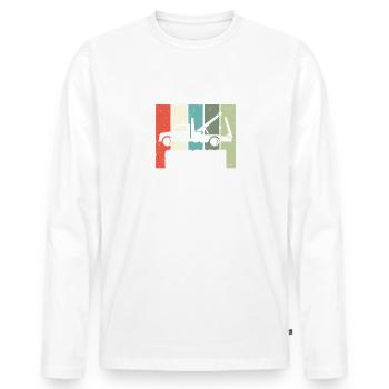 Never Underestimate An Old Man Abschleppwagen - Männer Premium Bio Langarmshirt - Weiß - Vorne - Nico (187cm)