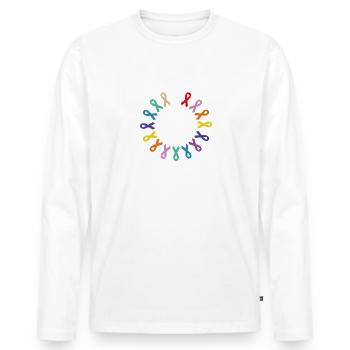 Cancer Sucks In Every Color - Men's Premium Organic Long Sleeve Shirt - white - Front - Nico (187cm)