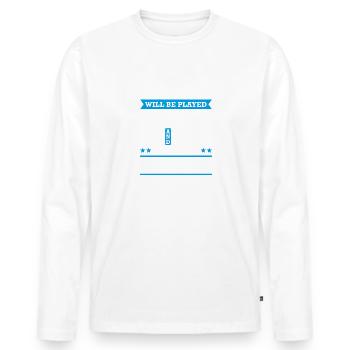 Funny Marching Band Season Tenor Drummer - Men's Premium Organic Long Sleeve Shirt - white - Front - Nico (187cm)