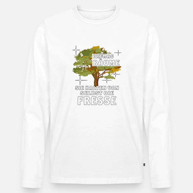 ICH MAG BÄUME - Männer Premium Bio Langarmshirt - Weiß