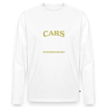 I Make Cars Dissapear Superpower, Abschleppwagen - Männer Premium Bio Langarmshirt - Weiß - Vorne - Nico (187cm)