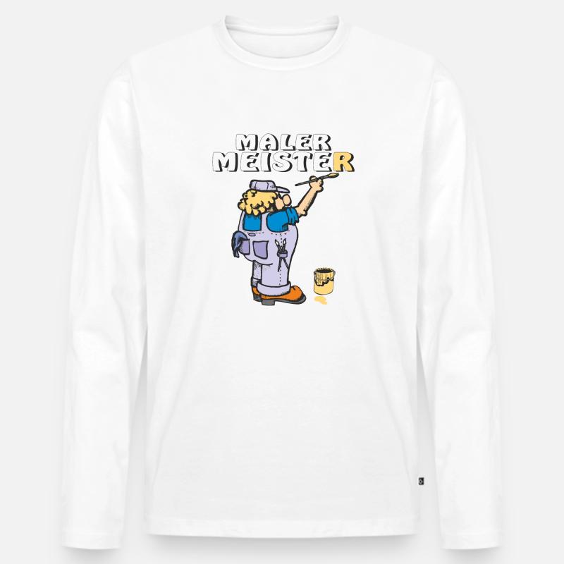 MALER MEISTER - Männer Premium Bio Langarmshirt - Weiß