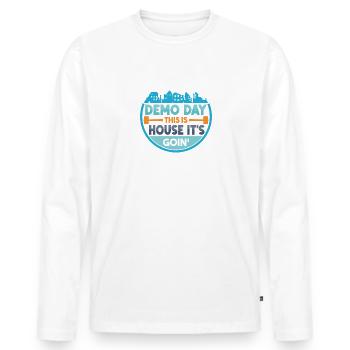 C’est la maison c’est goin' - T-shirt manches longues Premium bio Homme - blanc - Devant - Nico (187cm)