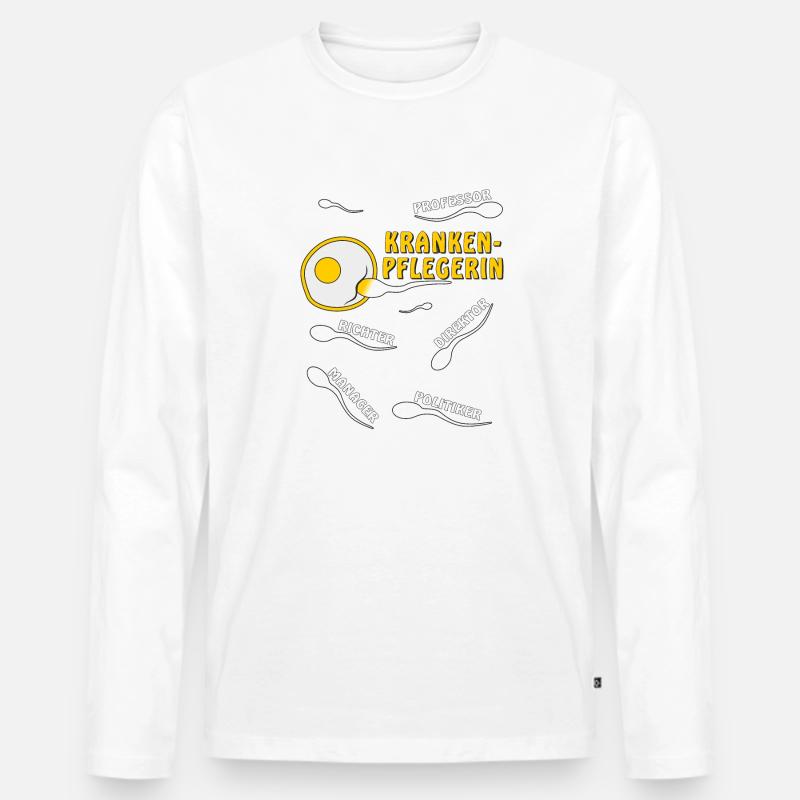 KRANKENPFLEGERIN - Männer Premium Bio Langarmshirt - Weiß