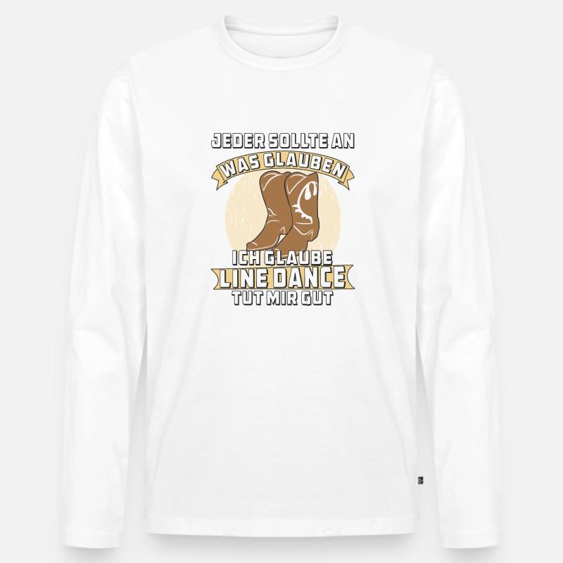 LINE DANCE TUT MIR GUT - Männer Premium Bio Langarmshirt - Weiß